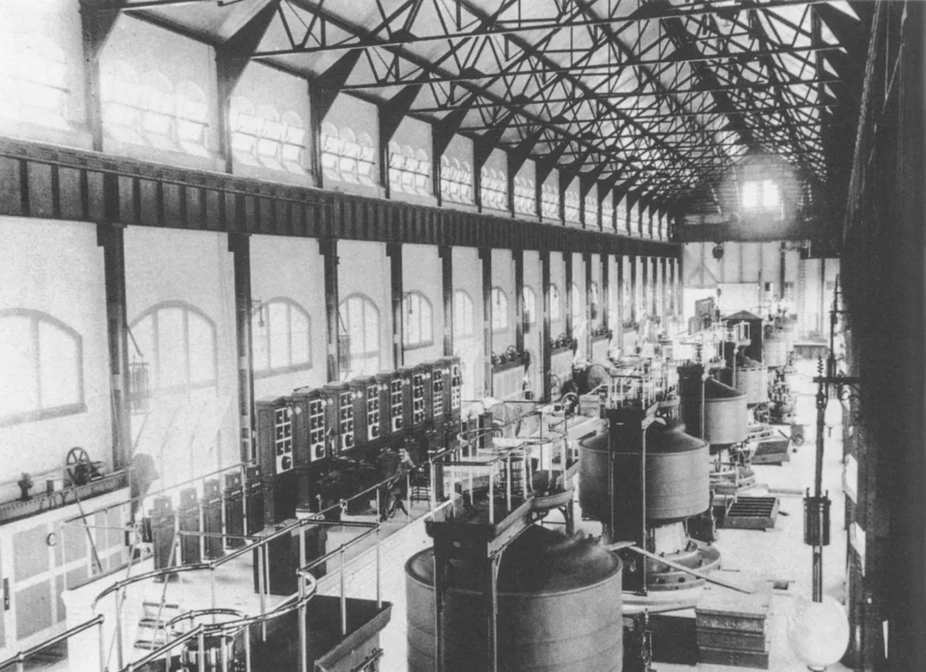 Tesla generators inside the Niagara Power plant, c. 1895